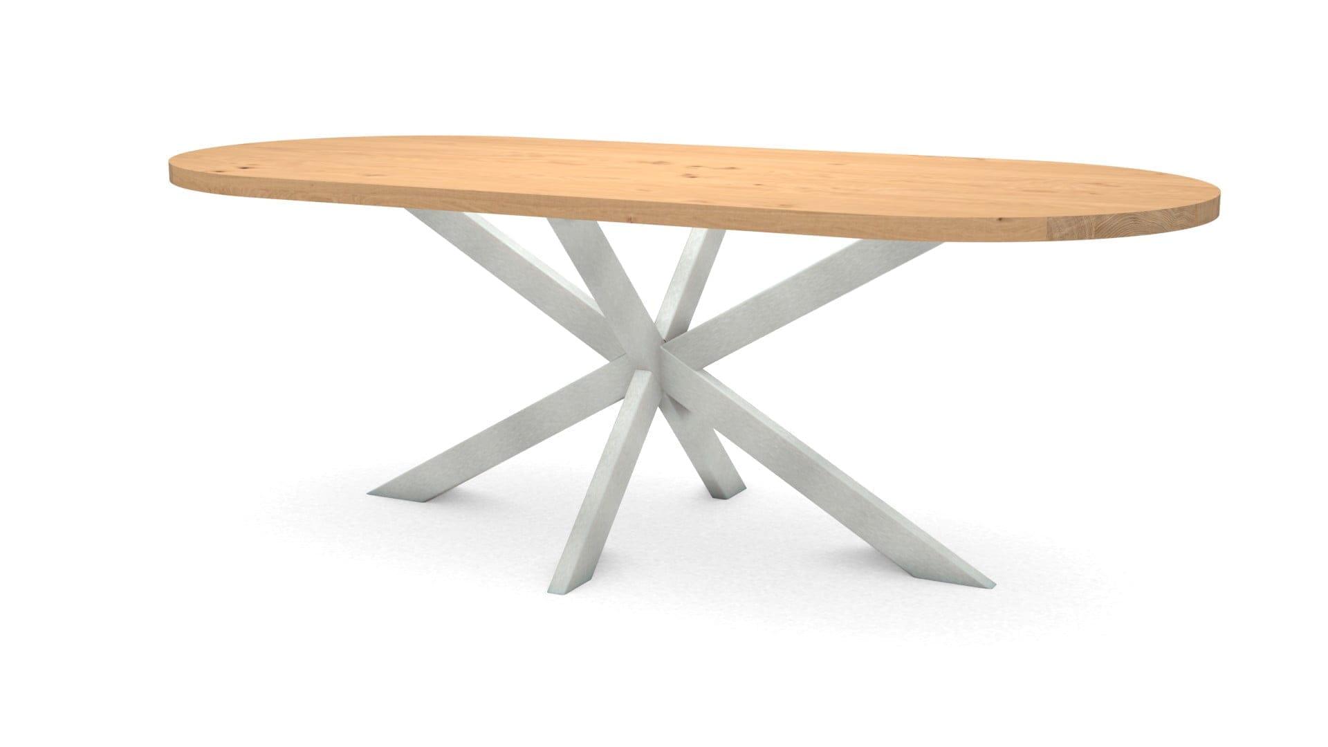 Halve cirkel eikenhouten tafel Riga 80×40 RVS