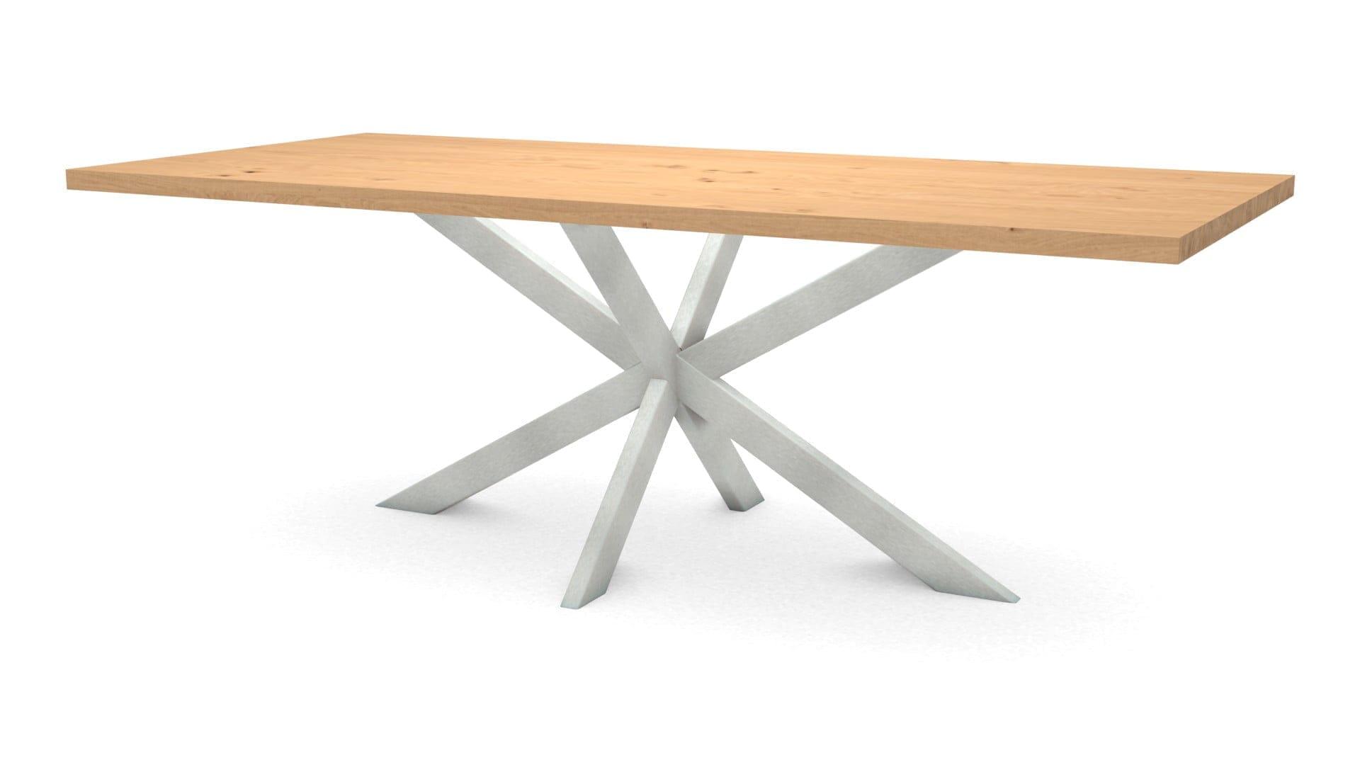 Rechthoekige eikenhouten tafel Riga 80×40 RVS