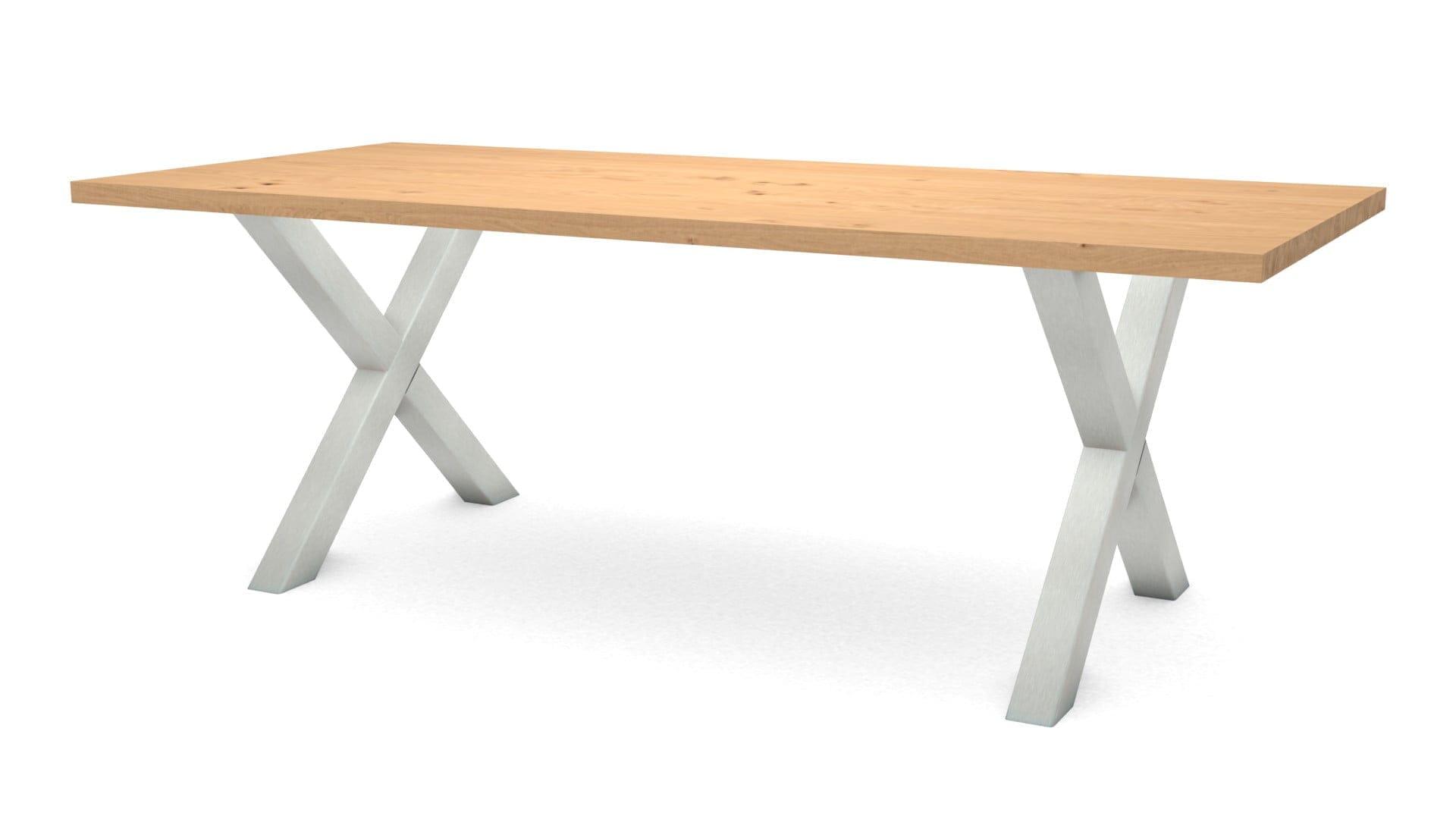 Rechthoekige eikenhouten tafel Sydney RVS