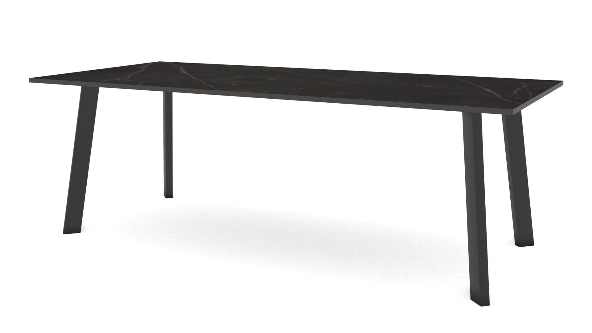 Rechthoekige keramieken tafel Brussel staal