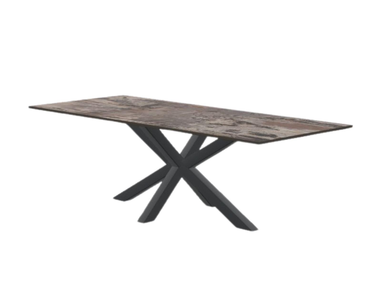 Rechthoekige keramieken tafel Riga 80×80 staal 2400x1000x750mm - 1