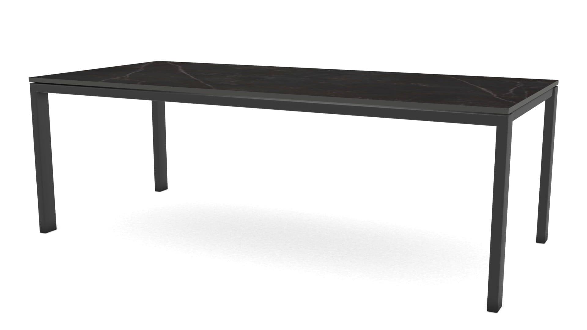 Rechthoekige keramieken tafel Venetie staal