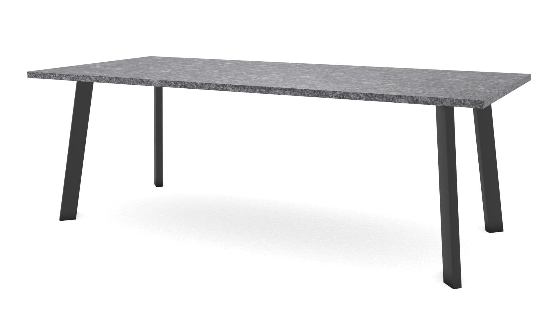 Rechthoekige granieten tafel Brussel staal