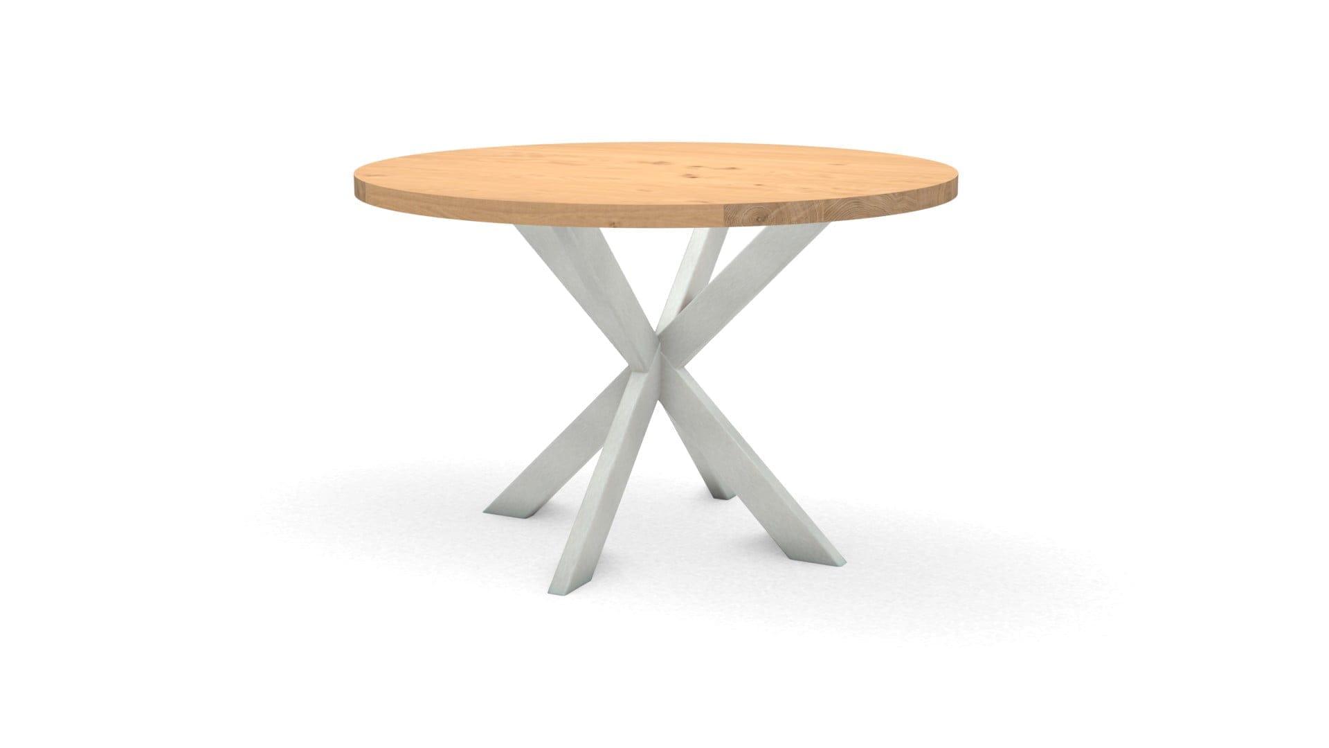 Ronde eikenhouten tafel Riga 80×40 RVS