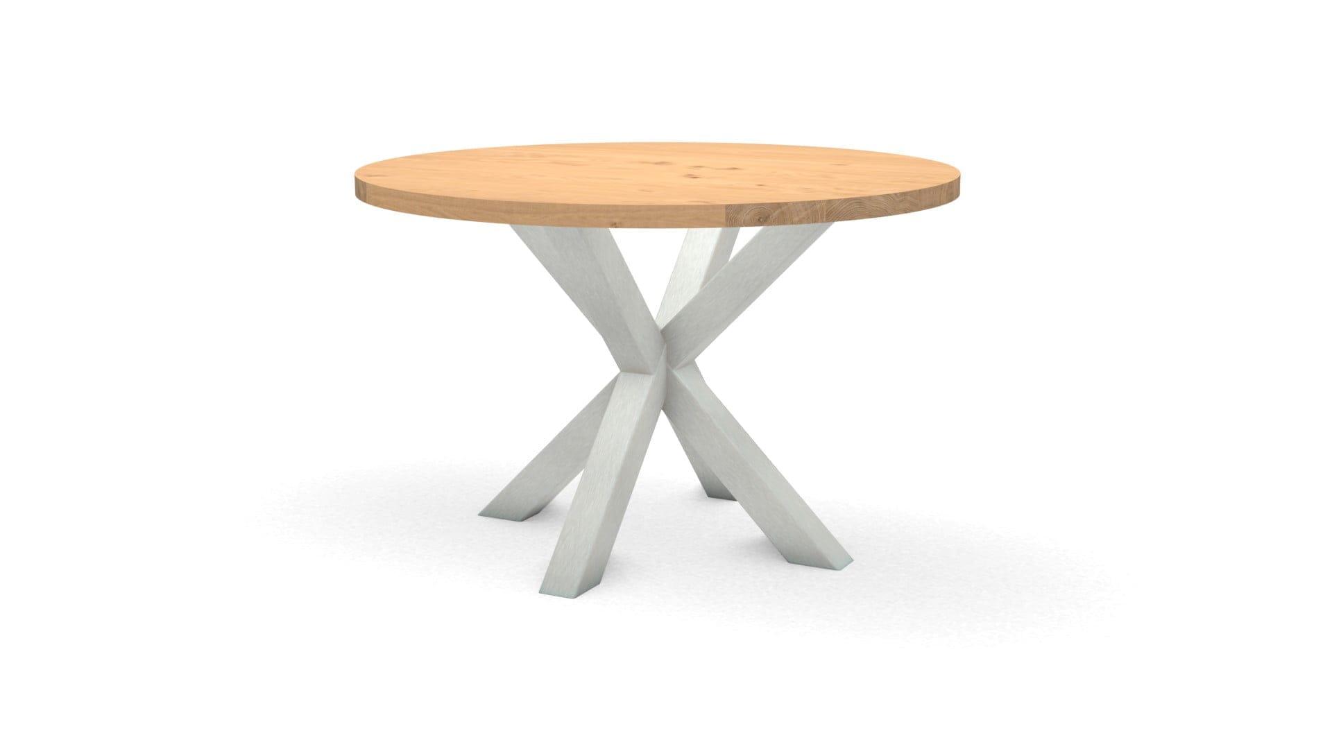 Ronde eikenhouten tafel Riga 80×80 RVS