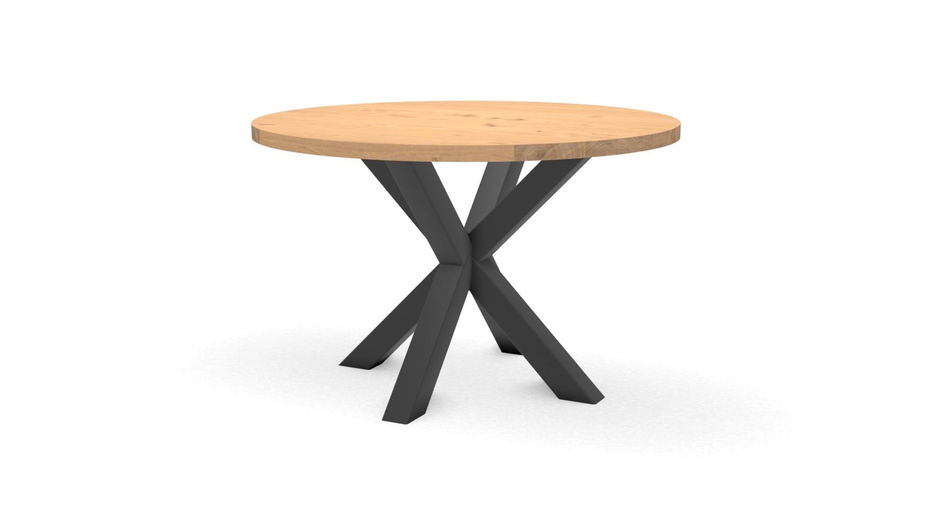 Ronde eikenhouten tafel Riga 80x80 staal - 1