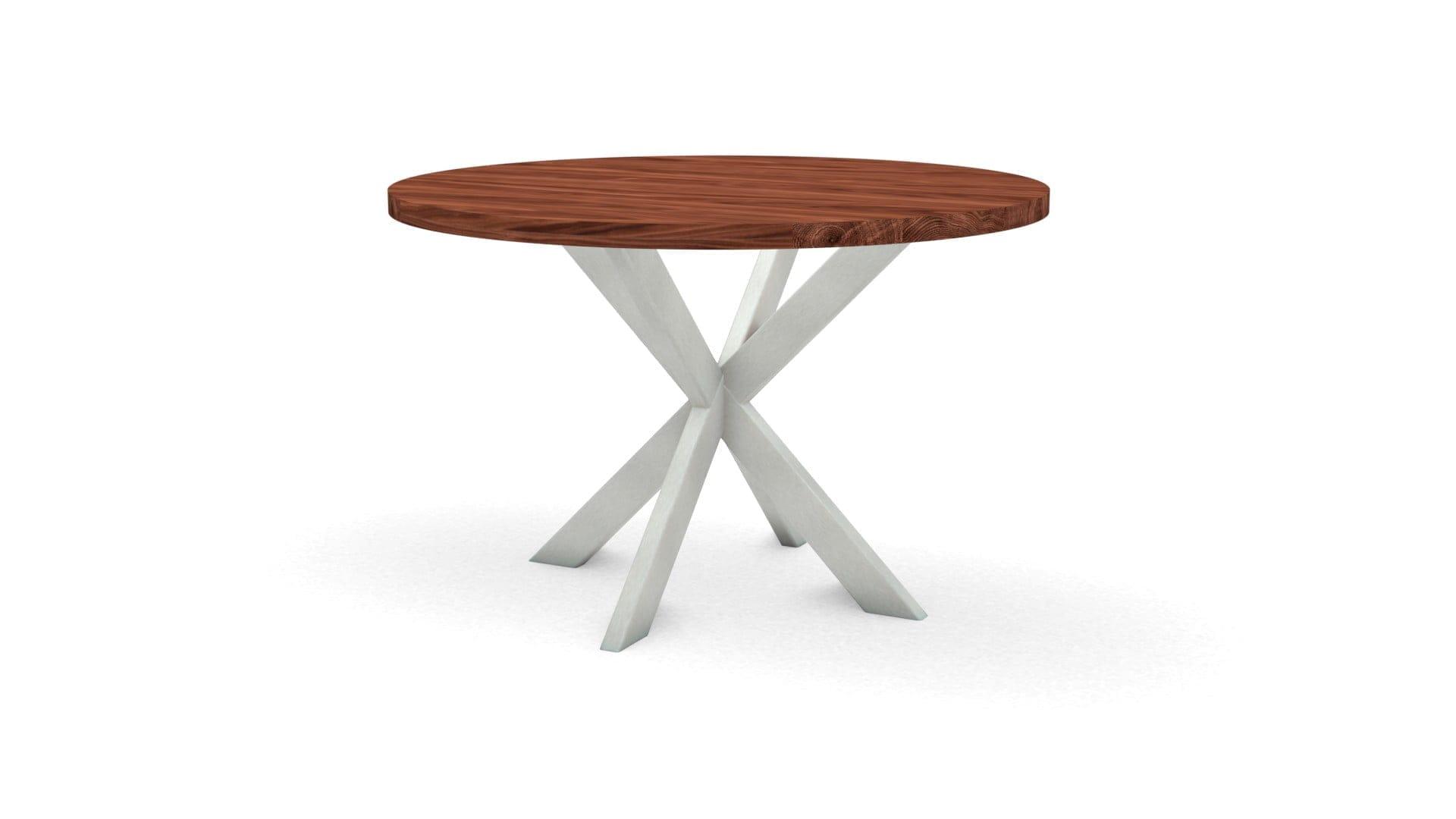 Ronde notenhouten tafel Riga 80×40 RVS