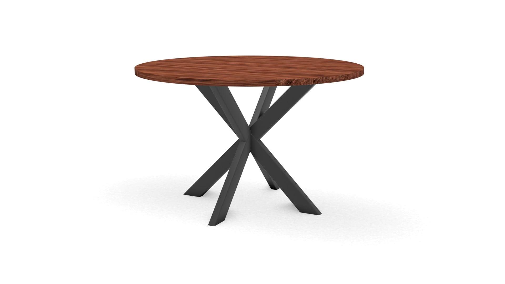 Ronde notenhouten tafel Riga 80×40 staal