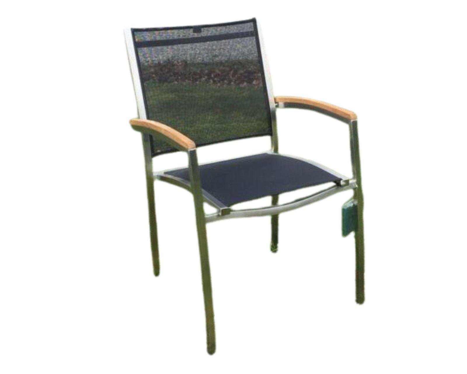 RVS Tuinstoel Marco Polo zwart Batyline